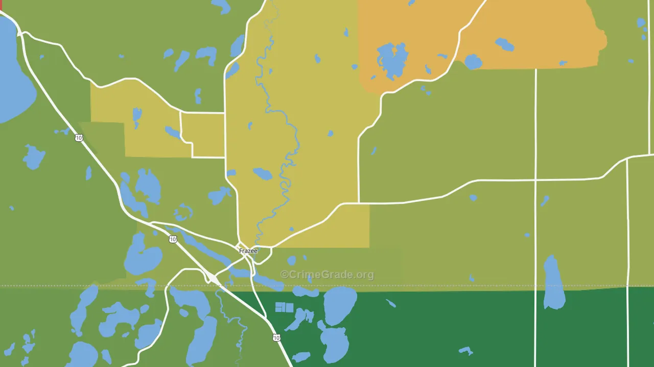 Frazee, MN Map of Vandalism Rates