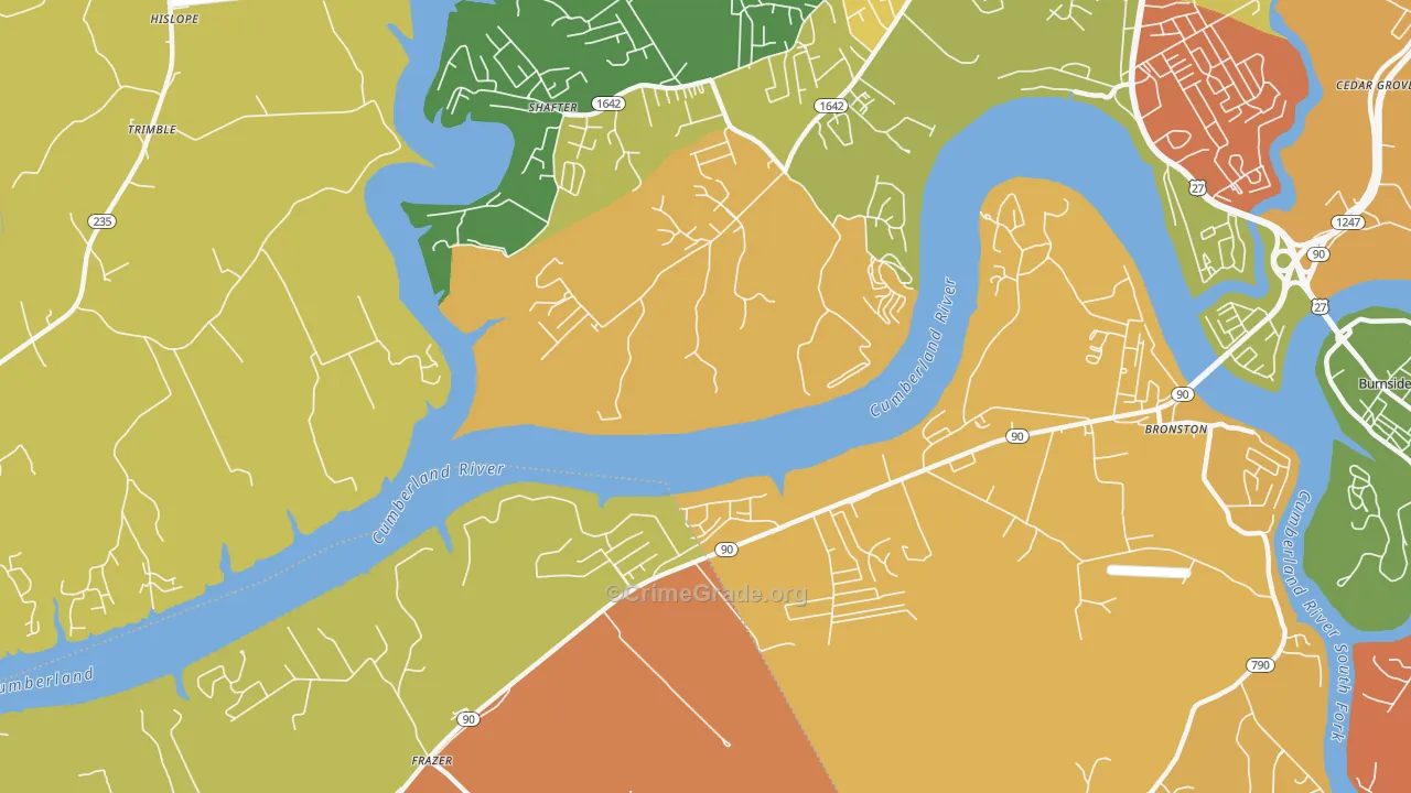Frazer, KY Map of Vandalism Rates