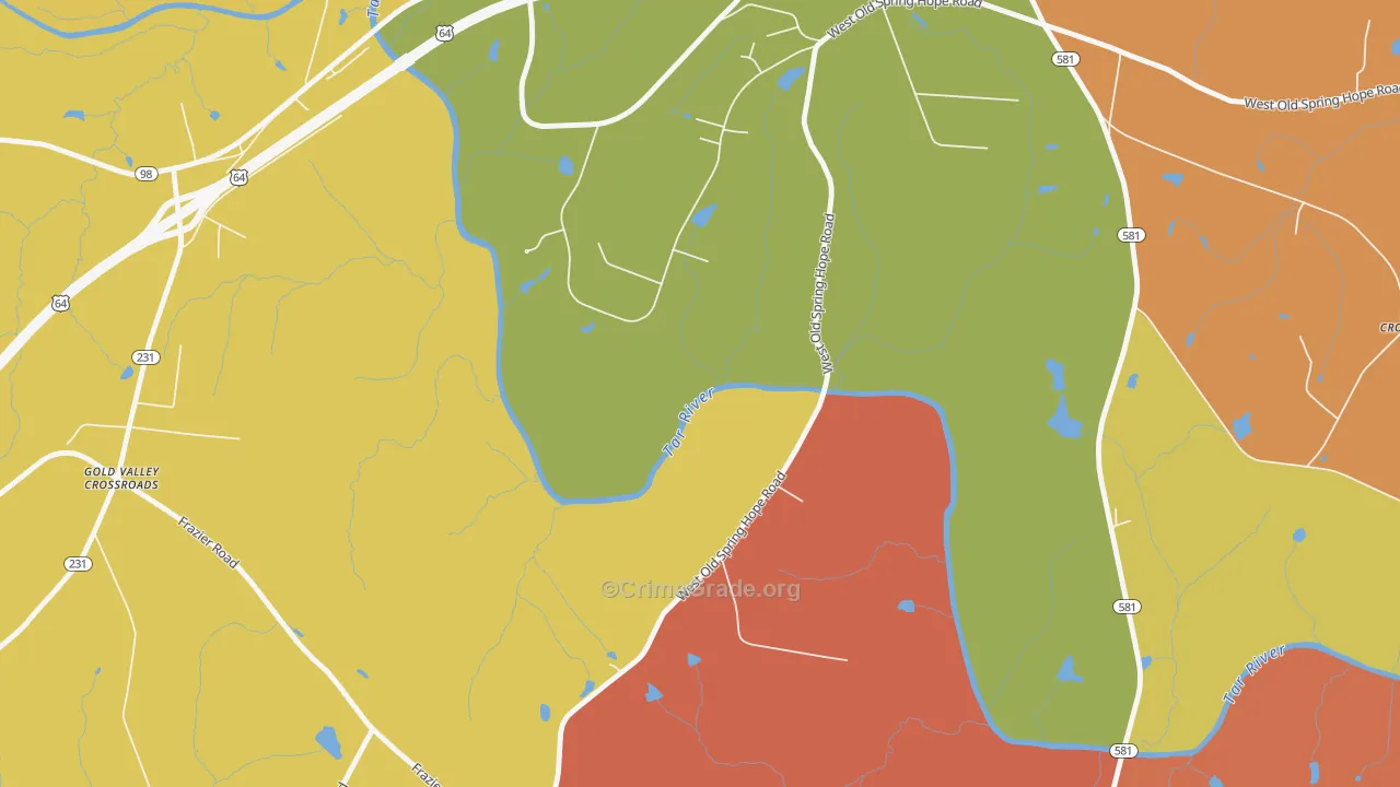 Frazier Crossroads, NC Map of Vandalism Rates