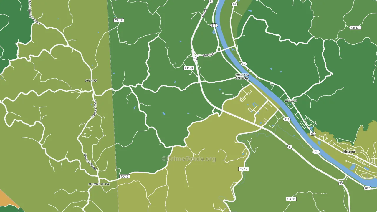 Fraziers Bottom, WV Map of Vandalism Rates