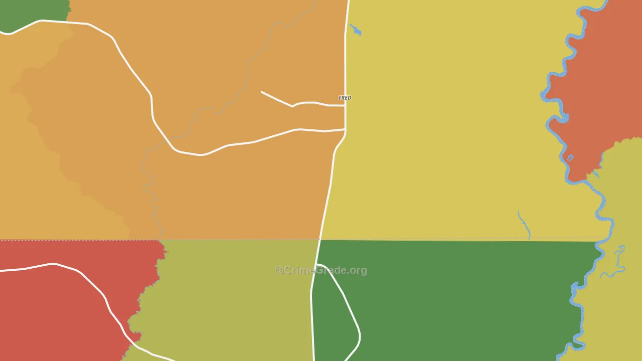 Fred, TX Map of Vandalism Rates