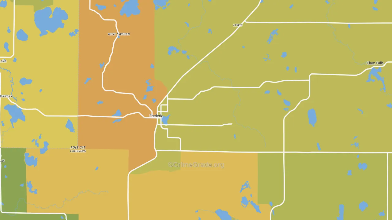 Frederic, WI Map of Vandalism Rates
