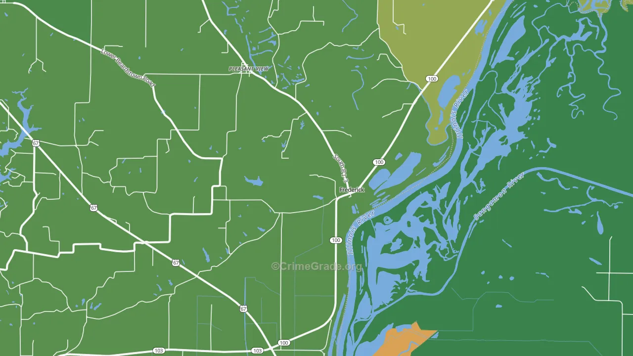 Frederick, IL Map of Vandalism Rates