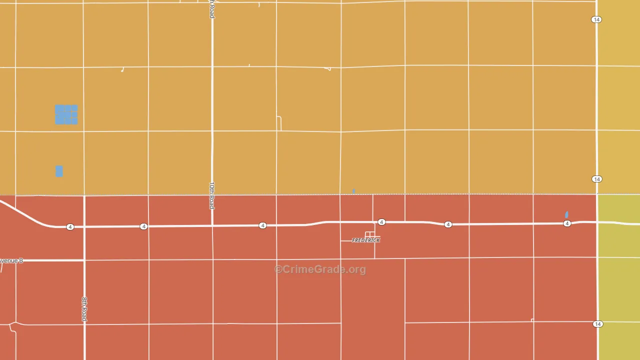 Frederick, KS Map of Vandalism Rates