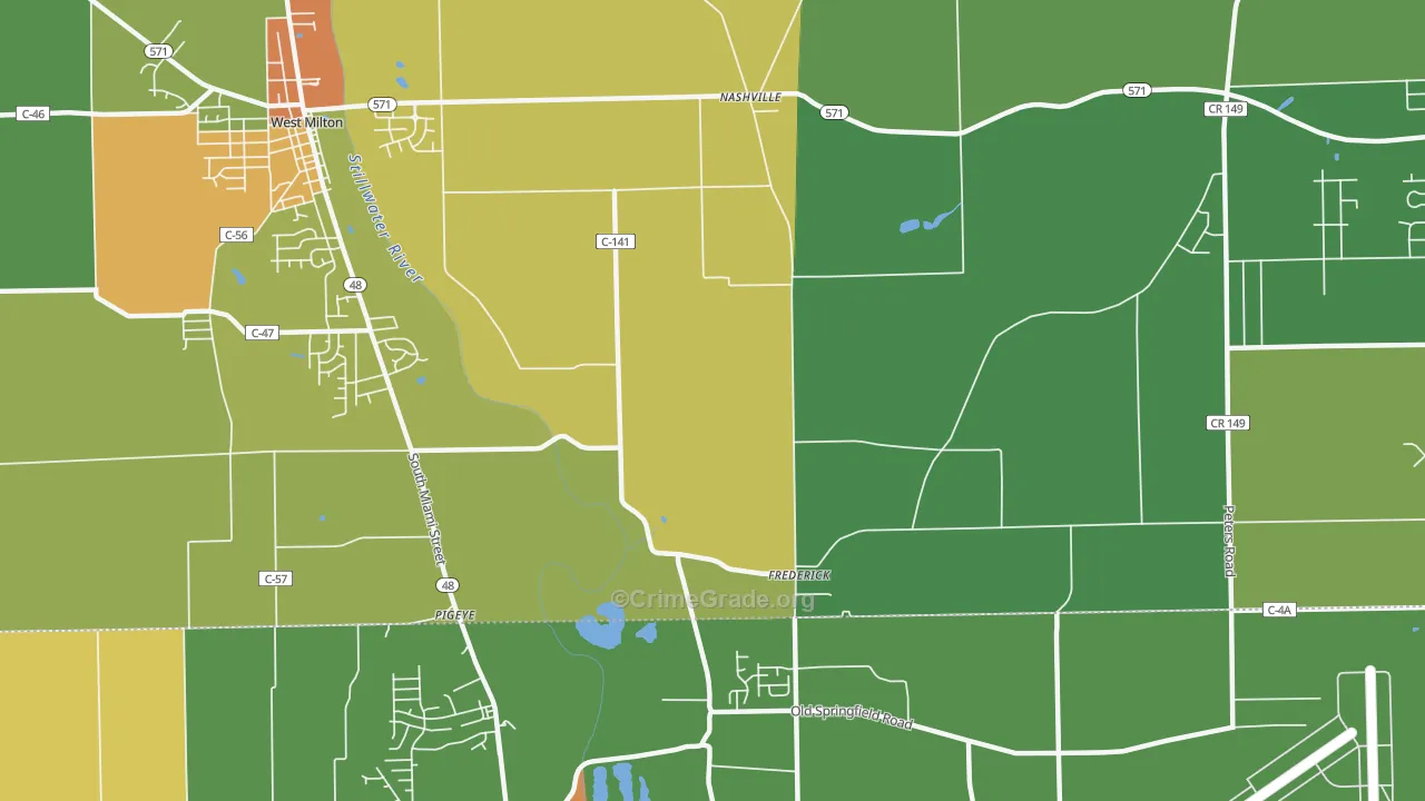 Frederick, OH Map of Vandalism Rates