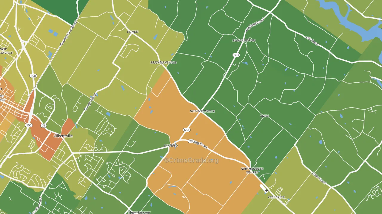 Frederick, PA Map of Vandalism Rates