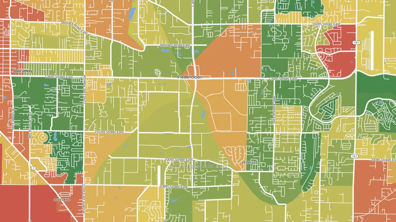 Frederickson, Tacoma, WA Map of Vandalism Rates