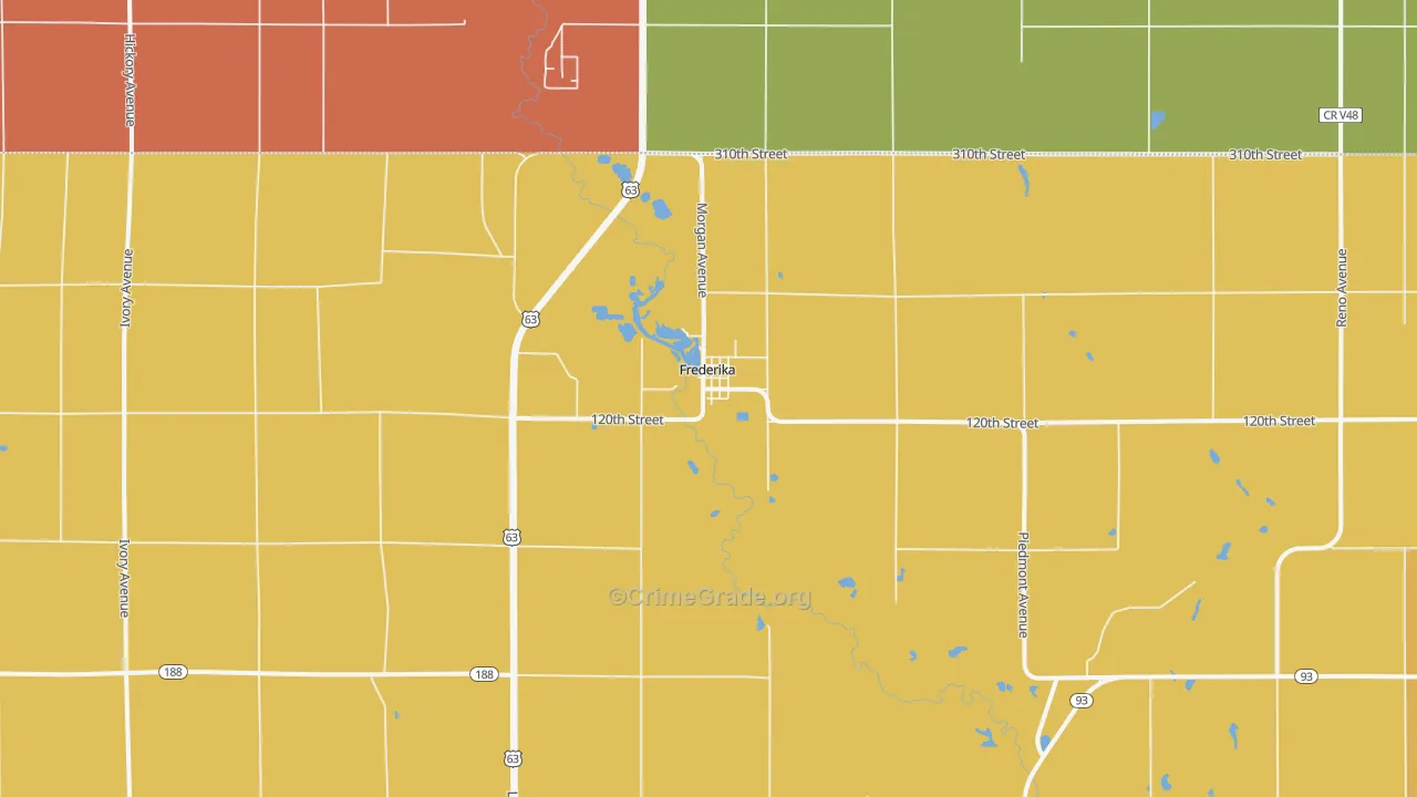 Frederika, IA Map of Vandalism Rates