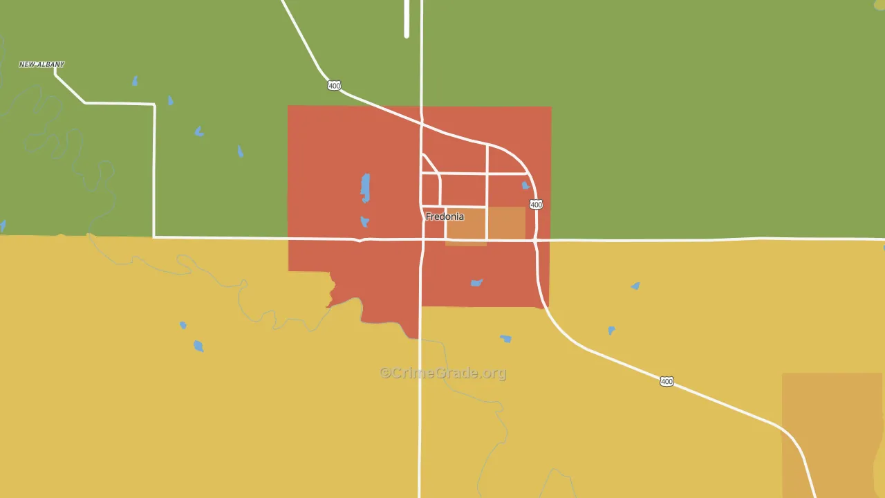 Fredonia, KS Map of Vandalism Rates