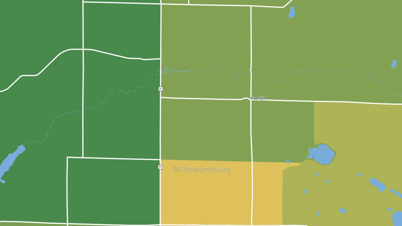 Free Soil, MI Map of Vandalism Rates