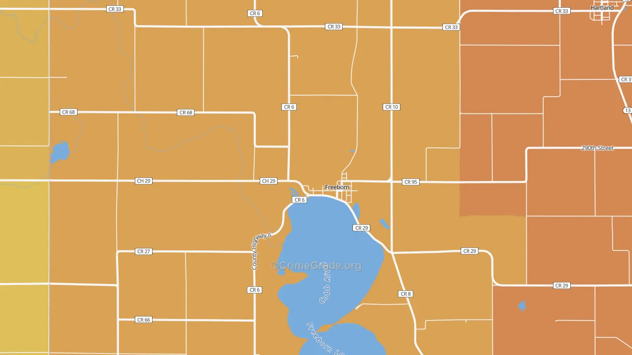 Freeborn, MN Map of Vandalism Rates