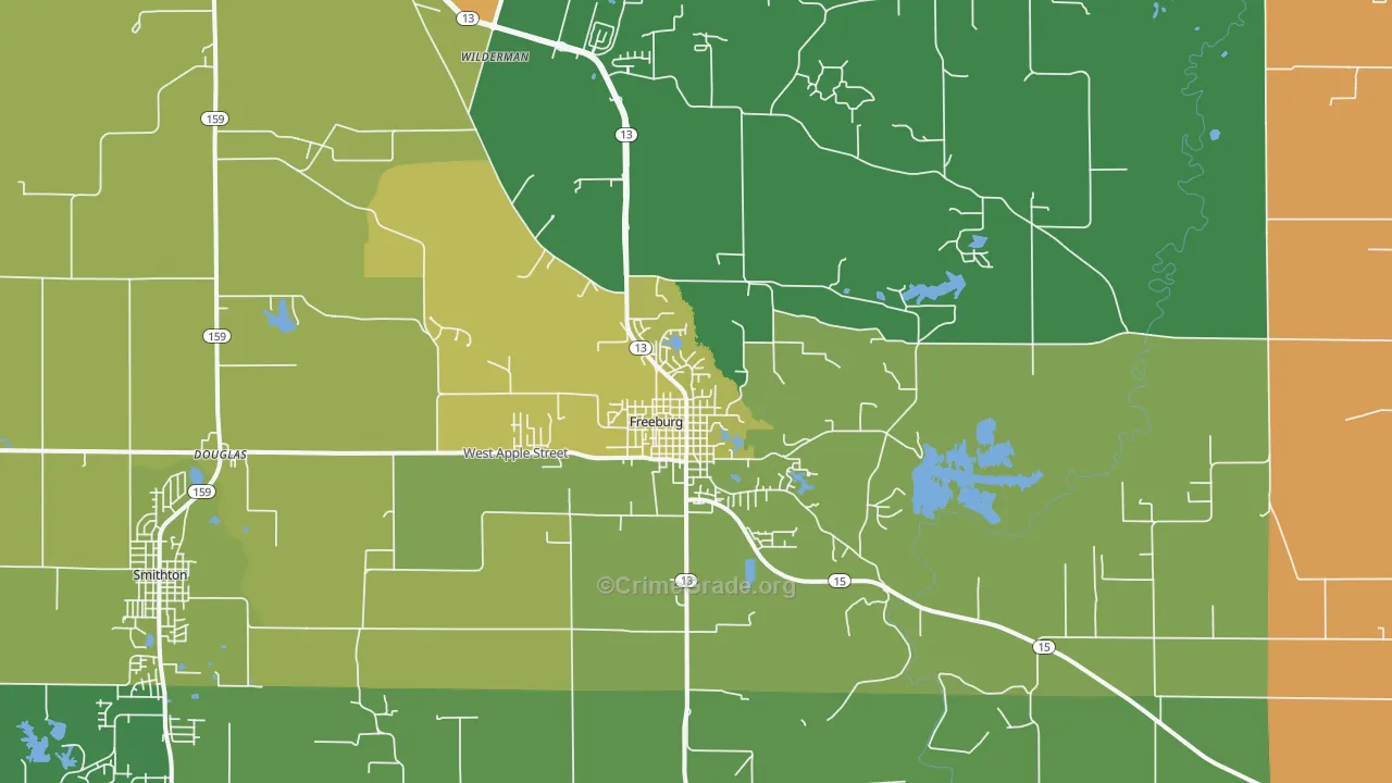 Freeburg, IL Map of Vandalism Rates
