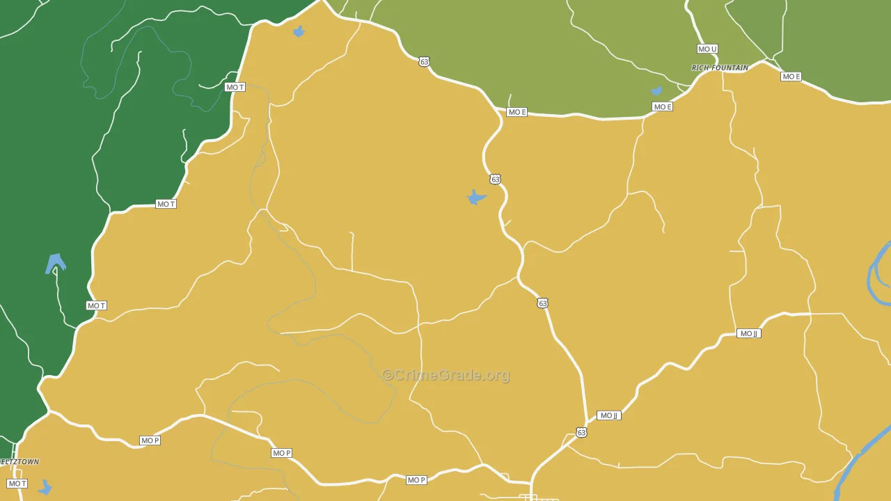 Freeburg, MO Map of Vandalism Rates