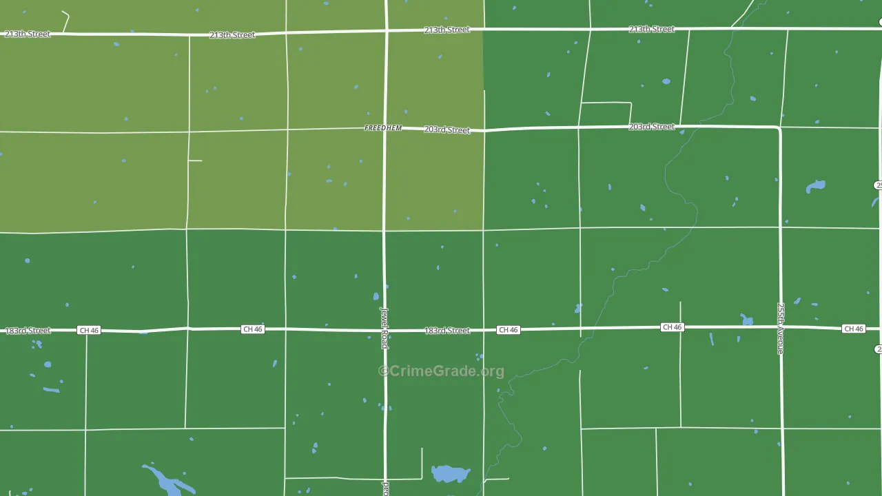 Freedhem, MN Map of Vandalism Rates