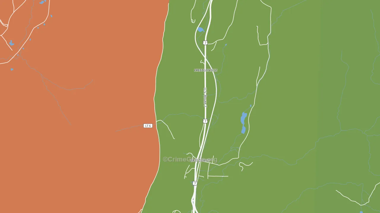 Freedleyville, VT Map of Vandalism Rates