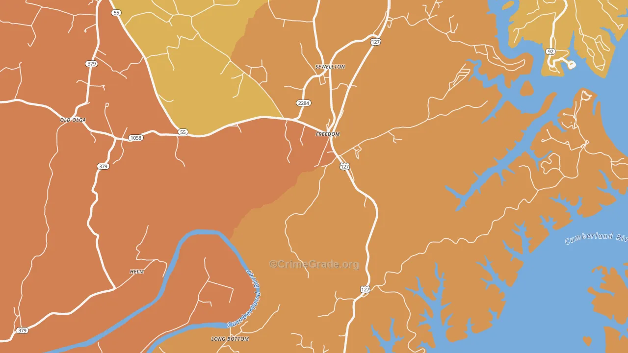 Freedom, KY Map of Vandalism Rates
