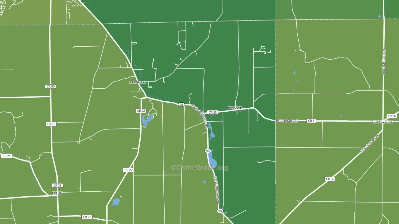 Freedom, NY Map of Vandalism Rates