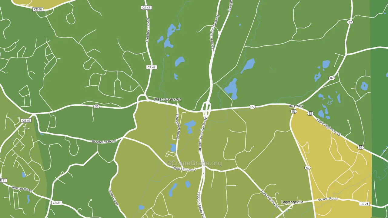 Freedom Plains, NY Map of Vandalism Rates