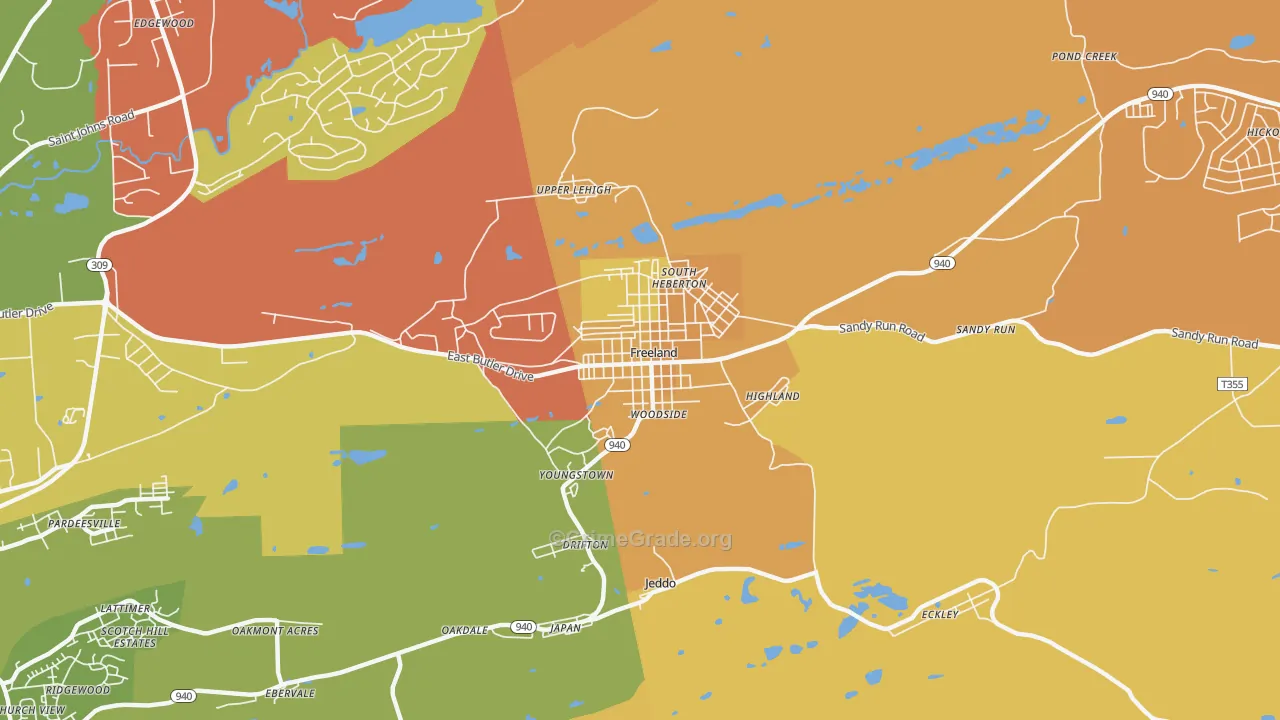 Freeland, PA Map of Vandalism Rates