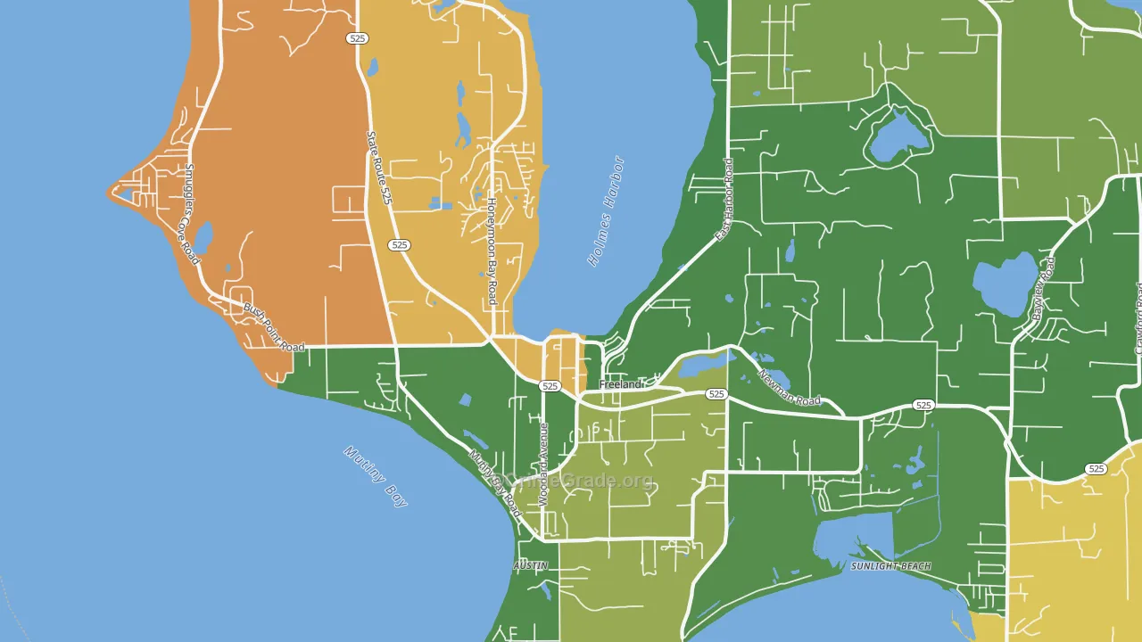 Freeland, WA Map of Vandalism Rates