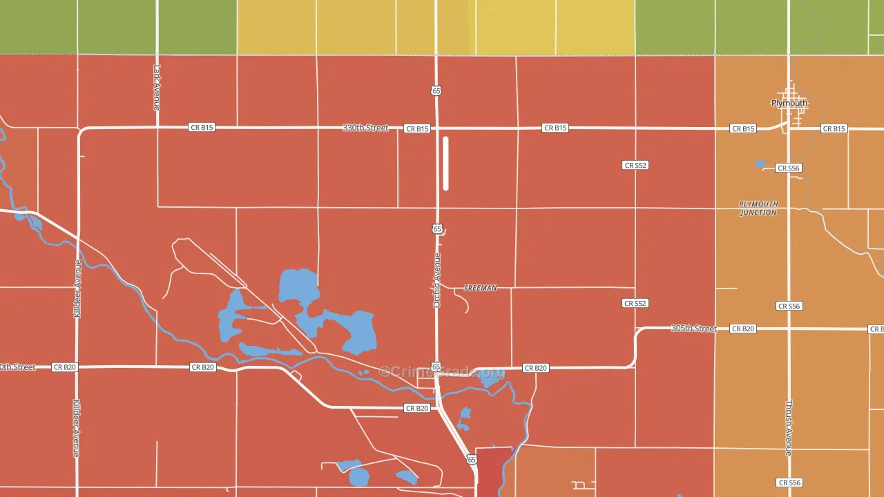 Freeman, IA Map of Vandalism Rates