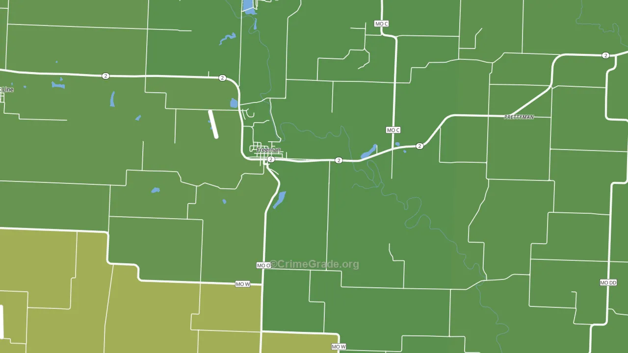 Freeman, MO Map of Vandalism Rates