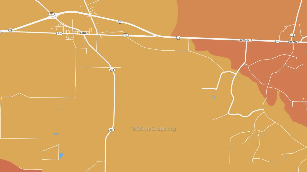 Freeman, NC Map of Vandalism Rates