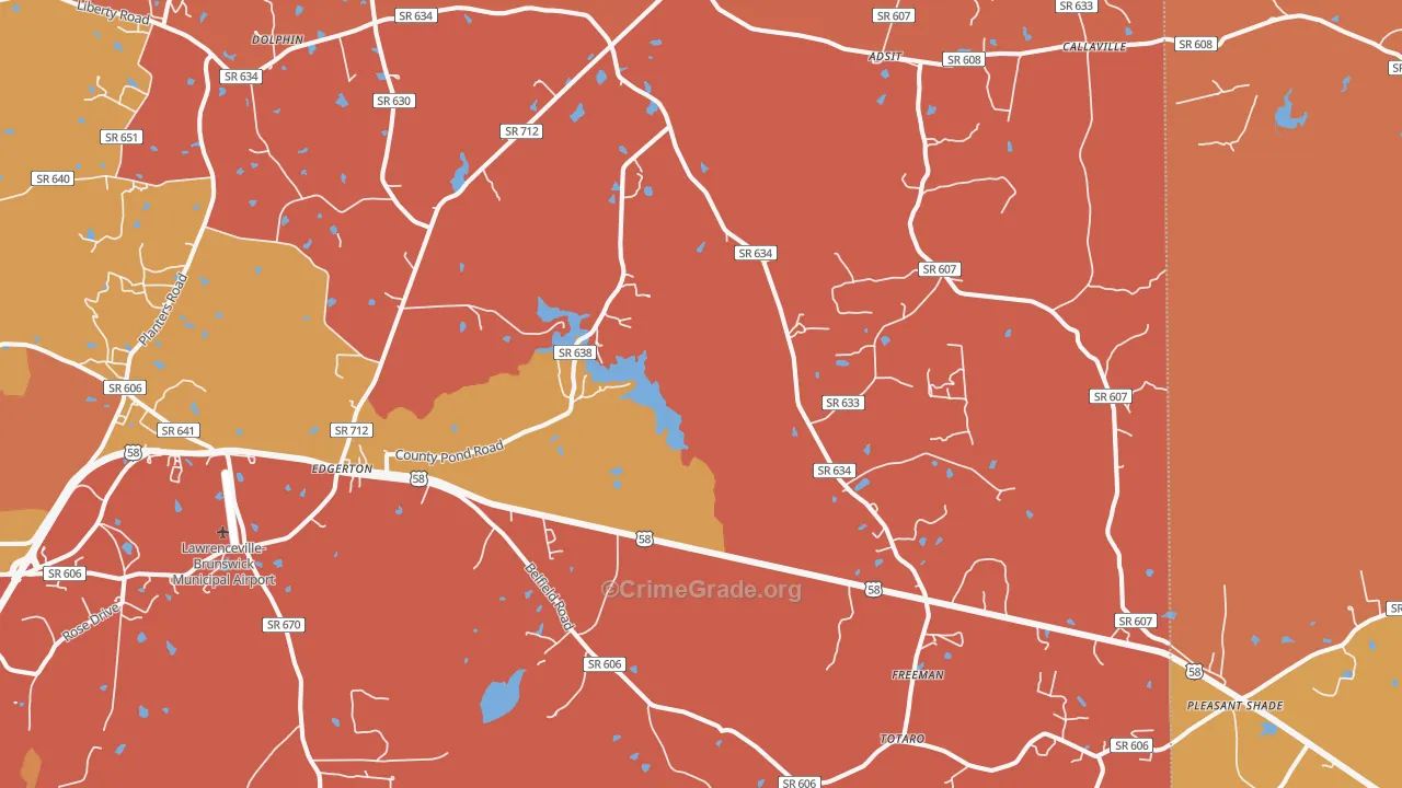 Freeman, VA Map of Vandalism Rates
