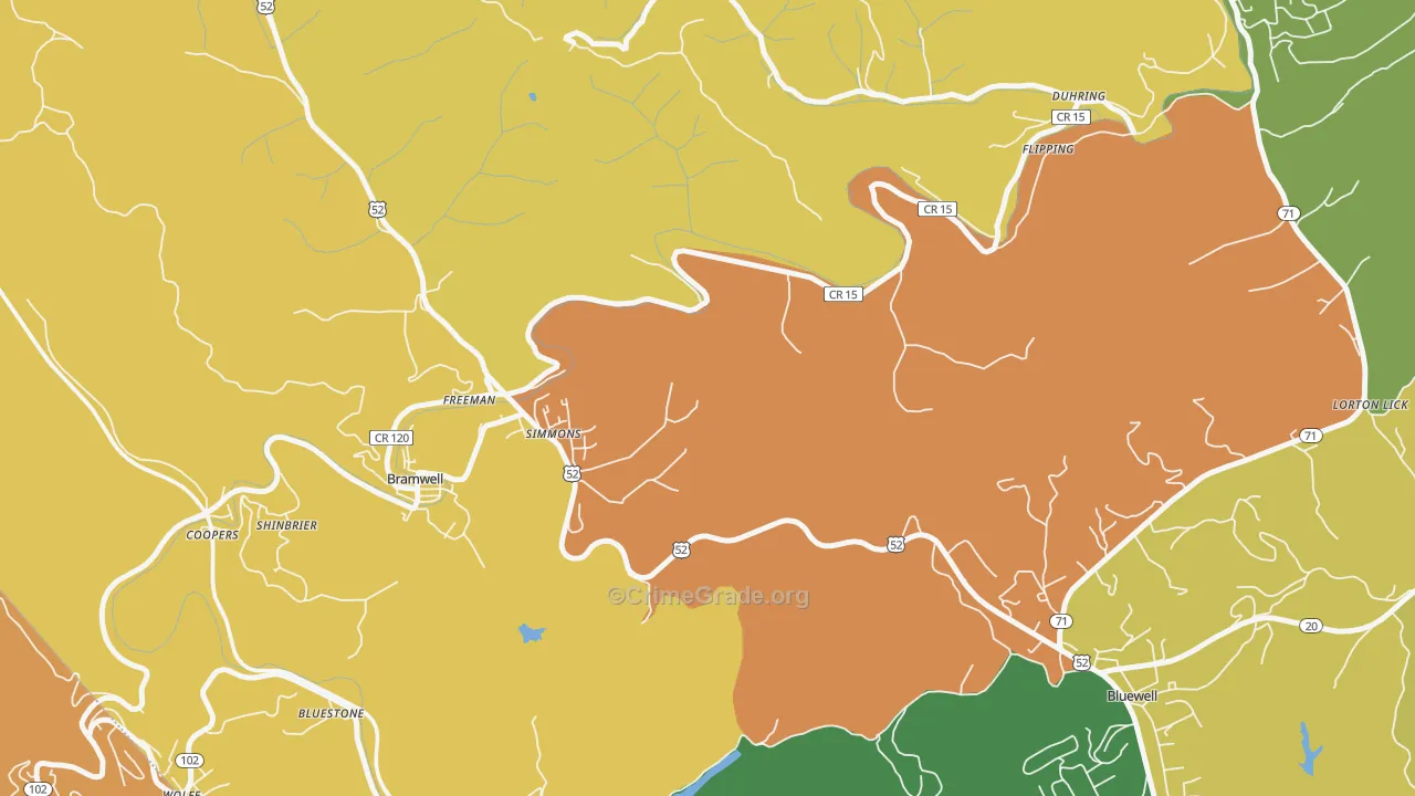Freeman, WV Map of Vandalism Rates