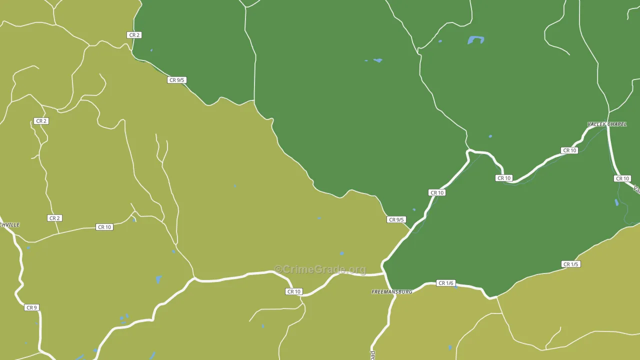 Freemansburg, WV Map of Vandalism Rates