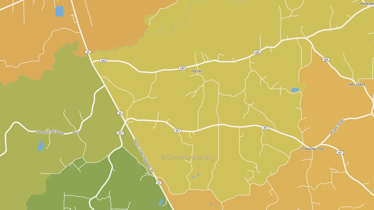 Freeny, MS Map of Vandalism Rates