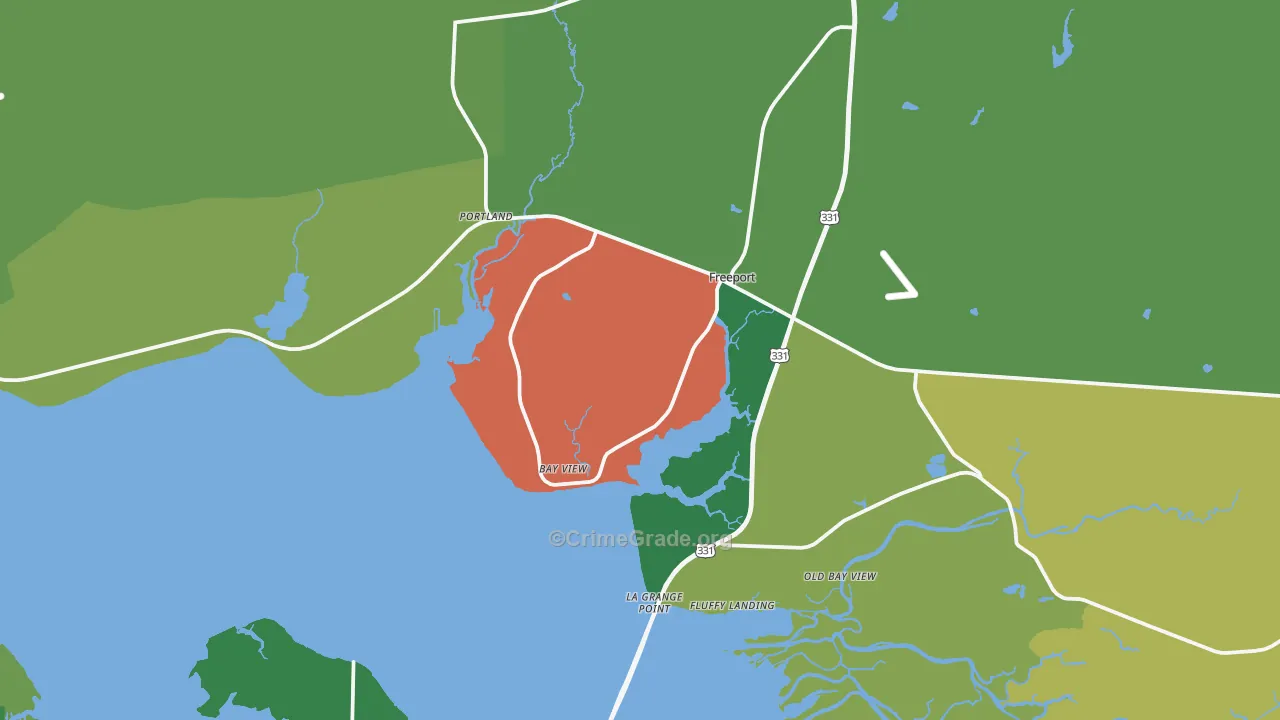 Freeport, FL Map of Vandalism Rates