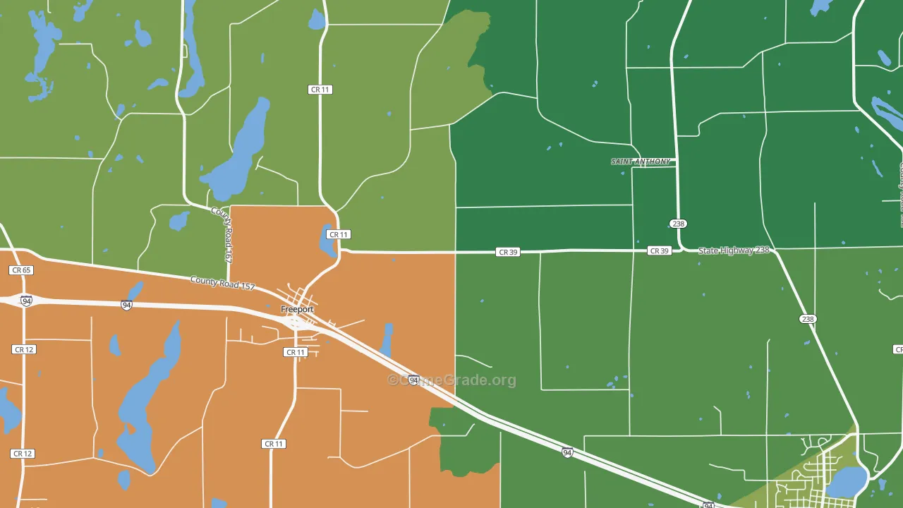 Freeport, MN Map of Vandalism Rates