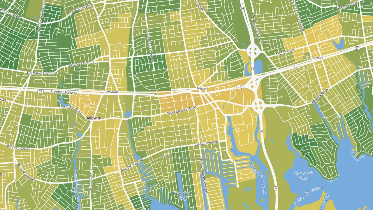 Freeport, NY Map of Vandalism Rates