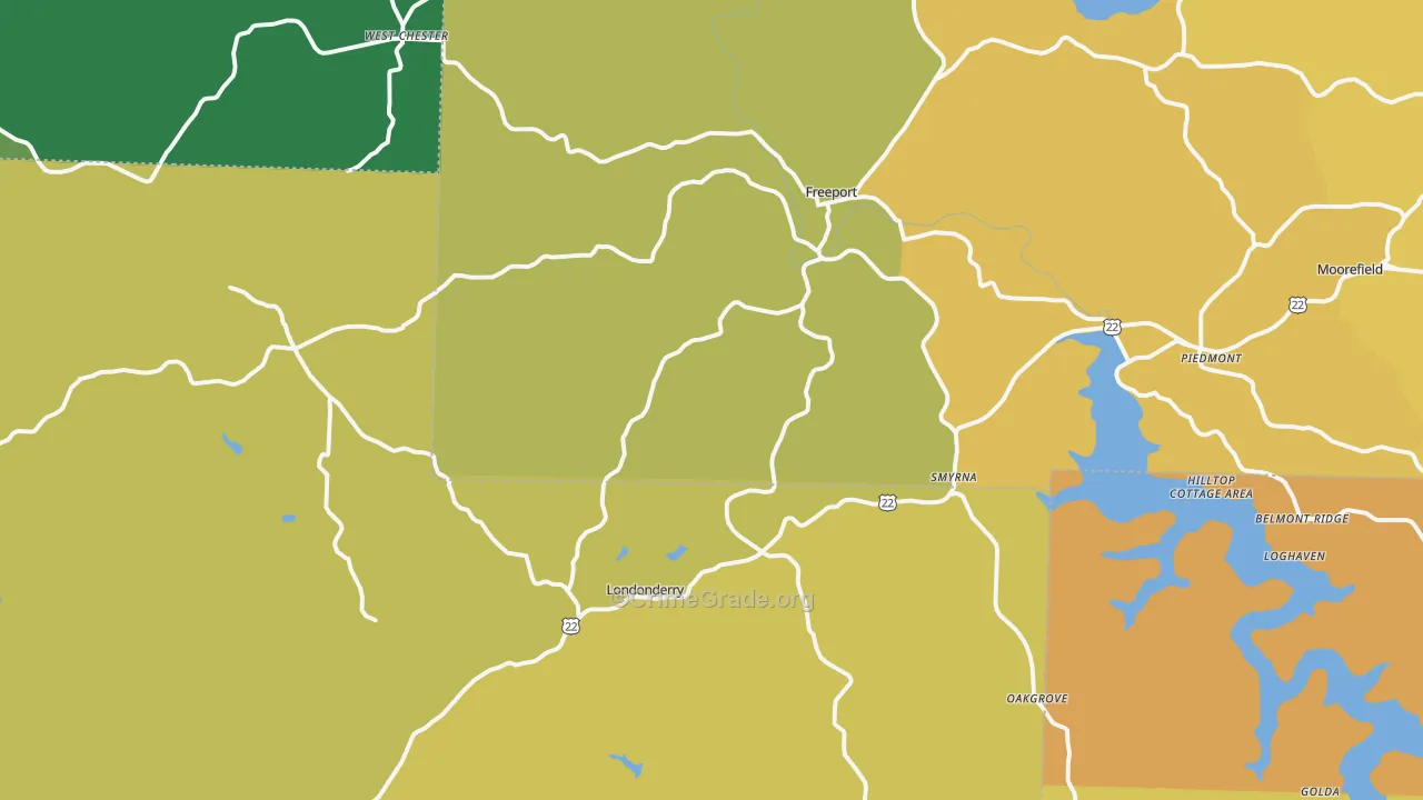 Freeport, OH Map of Vandalism Rates