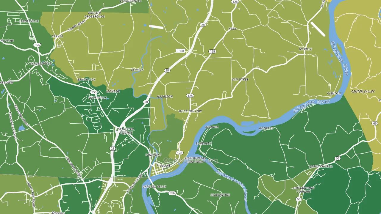 Freeport, PA Map of Vandalism Rates