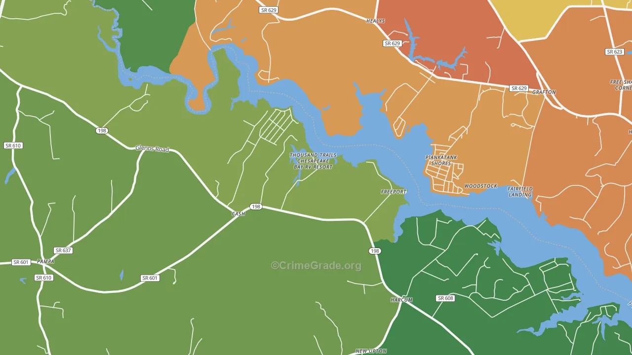 Freeport, VA Map of Vandalism Rates