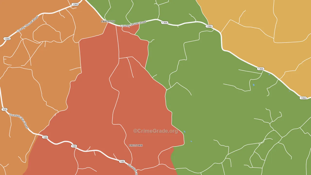 Freetown, KY Map of Vandalism Rates