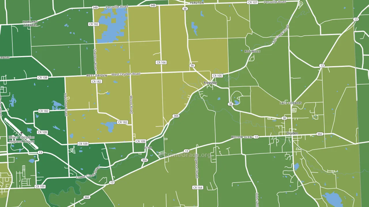 Freeville, NY Map of Vandalism Rates