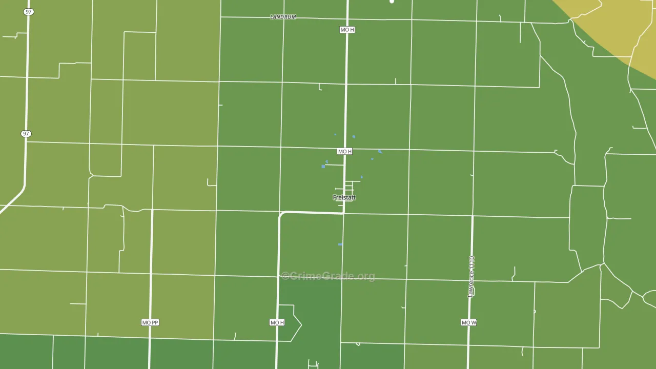 Freistatt, MO Map of Vandalism Rates