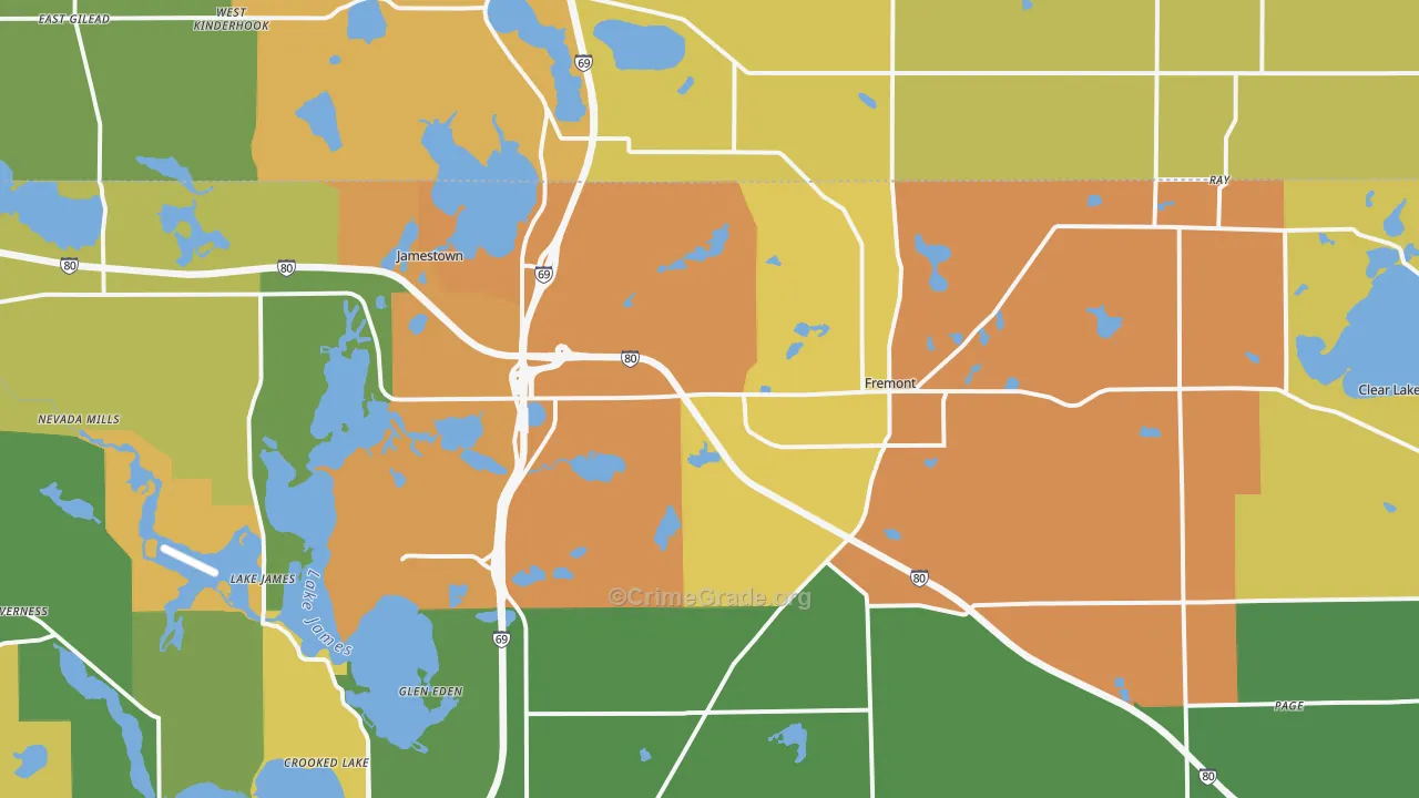 Fremont, IN Map of Vandalism Rates