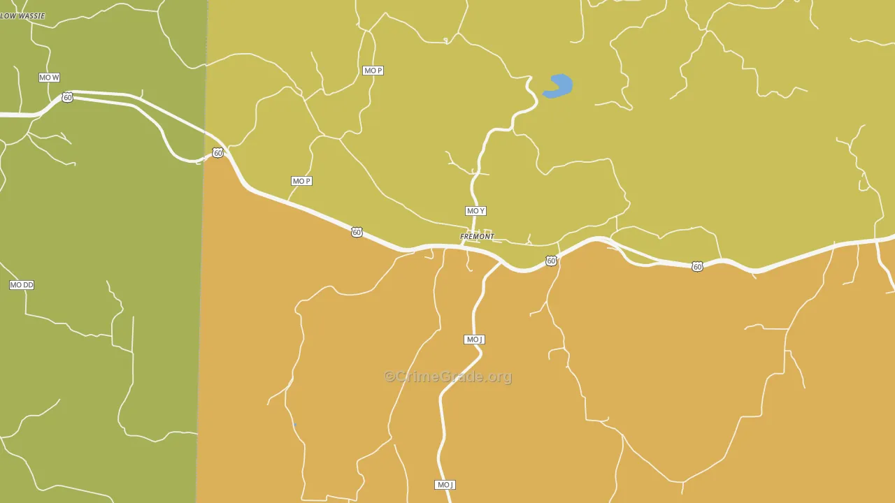 Fremont, MO Map of Vandalism Rates