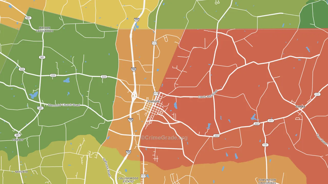 Fremont, NC Map of Vandalism Rates