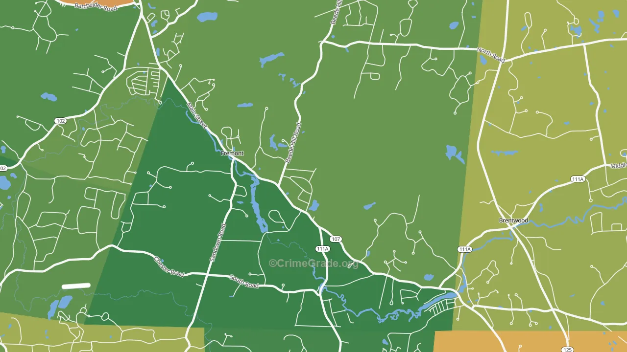 Fremont, NH Map of Vandalism Rates