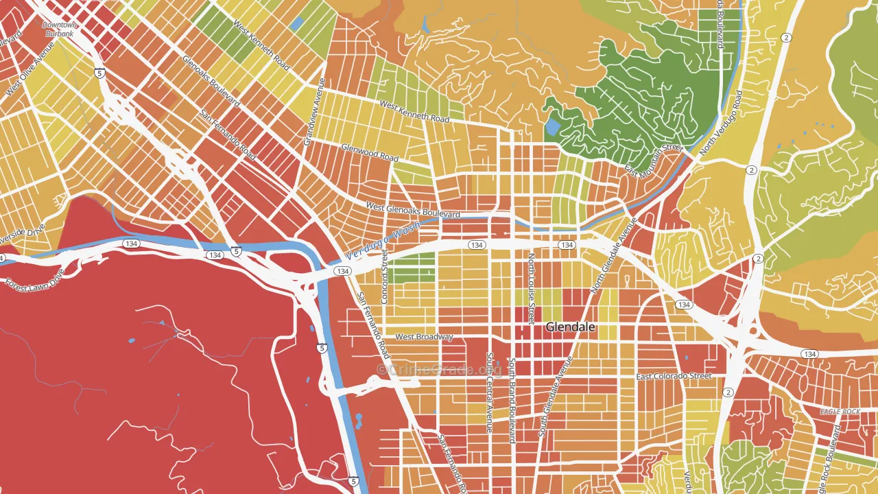 Fremont Park, Glendale, CA Map of Vandalism Rates