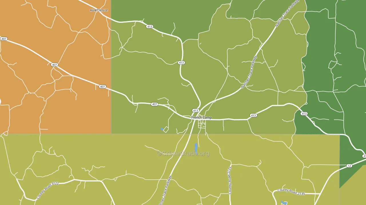 French Camp, MS Map of Vandalism Rates