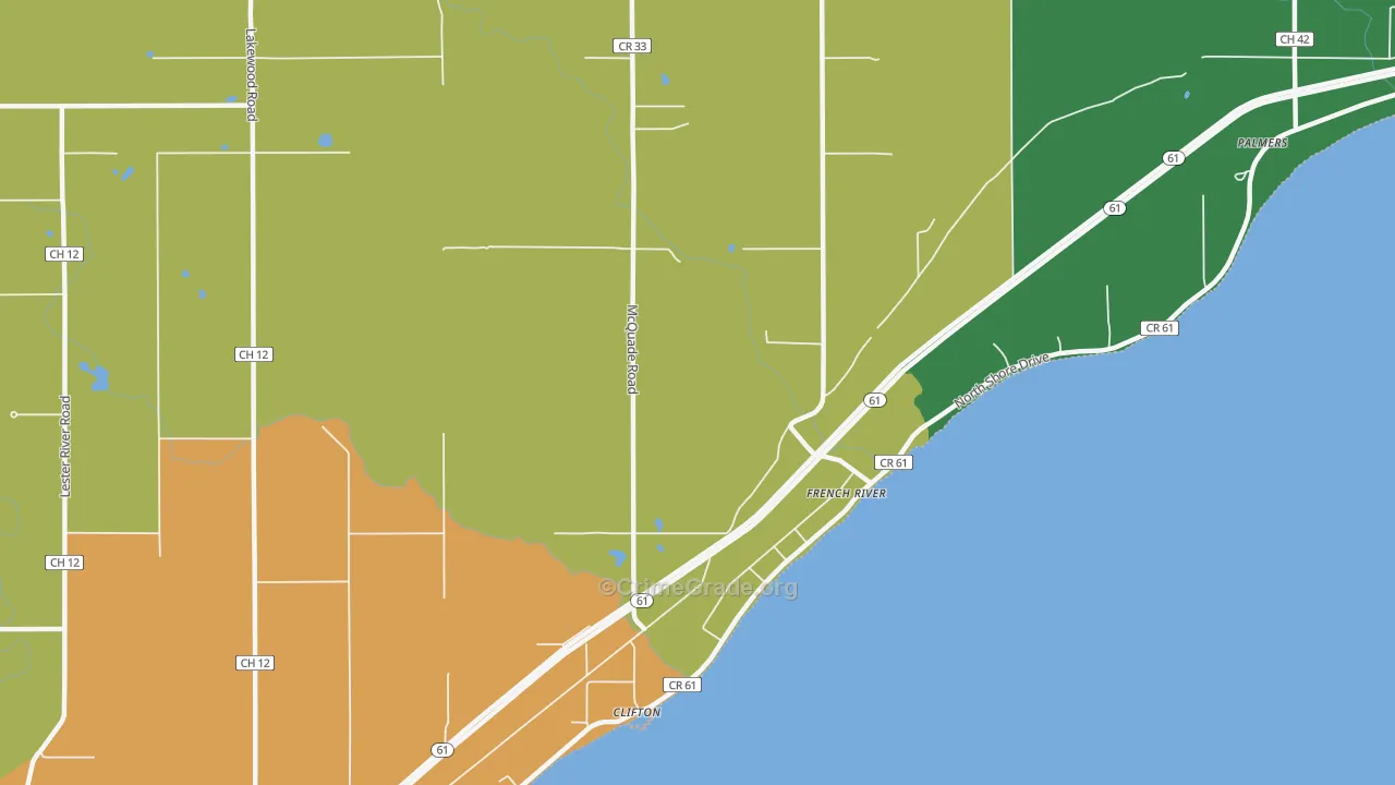 French River, MN Map of Vandalism Rates