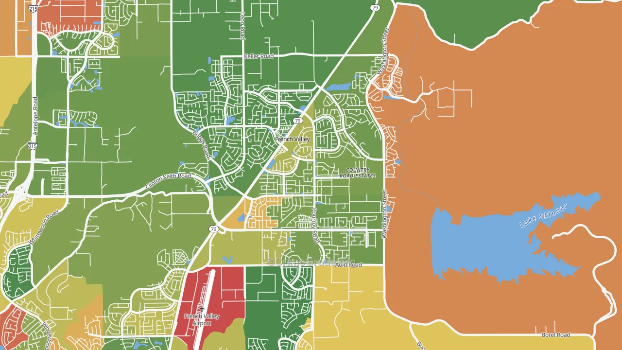 French Valley, CA Map of Vandalism Rates