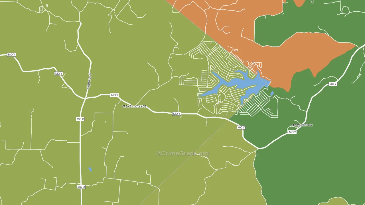 French Village, MO Map of Vandalism Rates