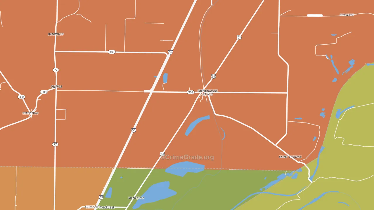 Frenchmans Bayou, AR Map of Vandalism Rates